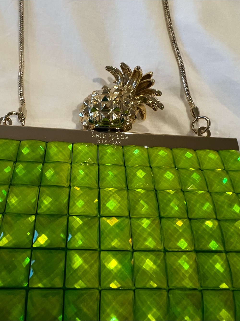 kate spade Lime Green Pineapple-Top Clutch